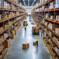 A busy fulfilment warehouse