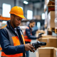 Scanning a barcode during the pick and process