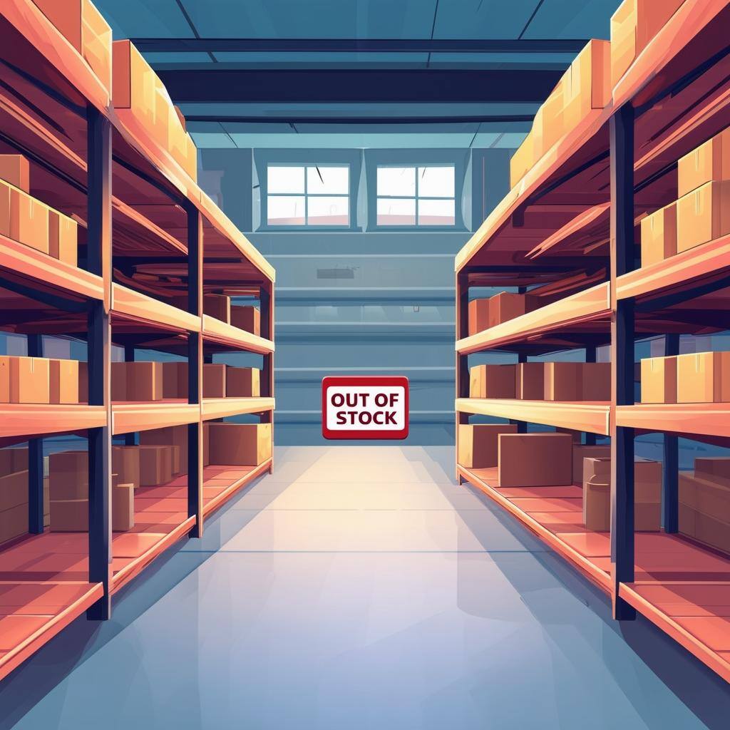 Concept image for out of stock products in an ecommerce fulfilment warehouse