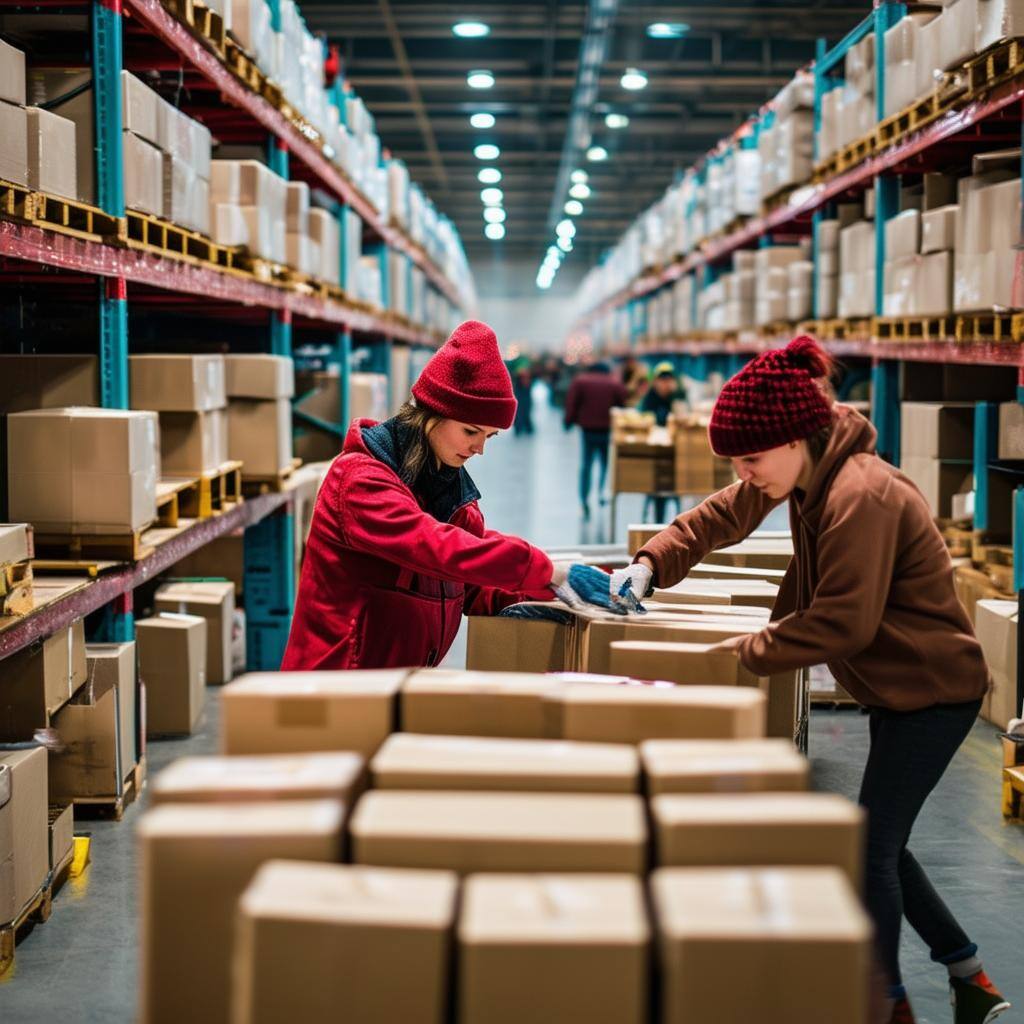 Ecommerce fulfilment warehouse during peak season